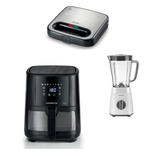 Kenwood SMM00.000SI 2 Slice Snackwich + Kenwood BLP16.100WH Blender + Kenwood HFG60.000BK 6L Airfryer with Grill