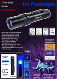 Zartek ZA-496 Rechargeable Scorpion UV Light Torch