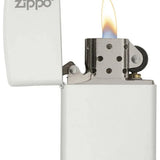 Zippo Reg White Matte Logo