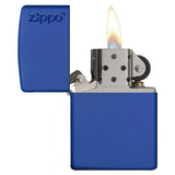 Zippo Reg Royal Blue Matte Logo