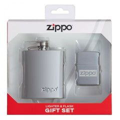 Zippo Design Lighter & Flask Set – New World