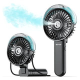 Zartek ZA-105 Rechargeable Handheld Mist Fan - Black