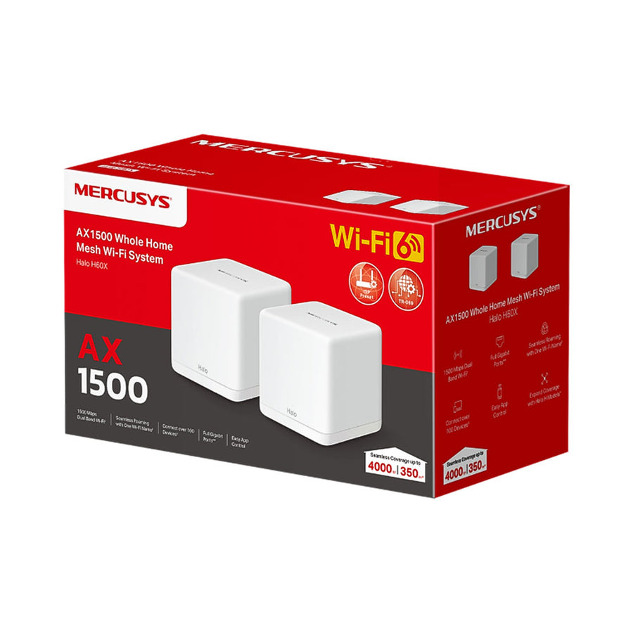 Mercusys Halo H50G AC1900 Whole Home Mesh Wi-Fi System - 2 Pack