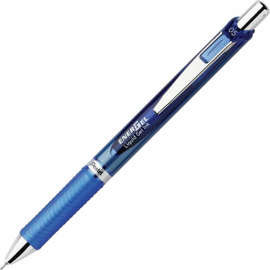 Pentel BLN75C Energel 0.5mm Retractable Gel Rollerbal Pen - Blue