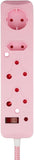 Switched 4-Way 0.5m Surge Multiplug – Pink