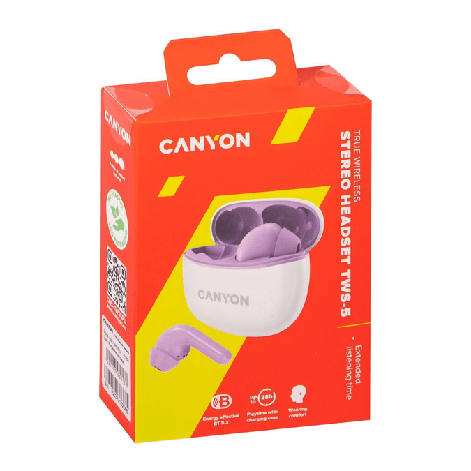 Canyon TWS-5 Wireless Earbuds Purple – New World