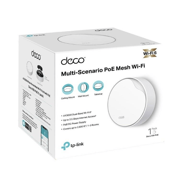 TP-Link Deco X50-PoE AX3000 Whole Home Mesh Wi-Fi 6 System with TP-Link Deco X50-PoE AX3000 Whole Home Mesh Wi-Fi 6 System with