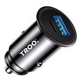 TROO Certified PD 48W Smart Fast Car Charger Type C + USB A - SGC02-1