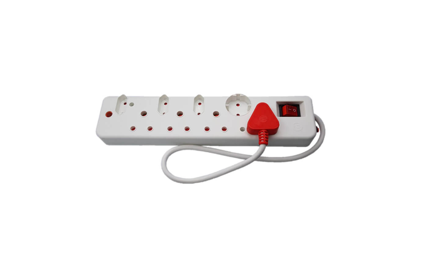 Switched 4-Way 0.5m Surge Multiplug – Pink – New World
