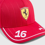 Scuderia Ferrari F1 Team 2025 Charles Leclerc Kids Baseball Cap - Dark Cherry Red