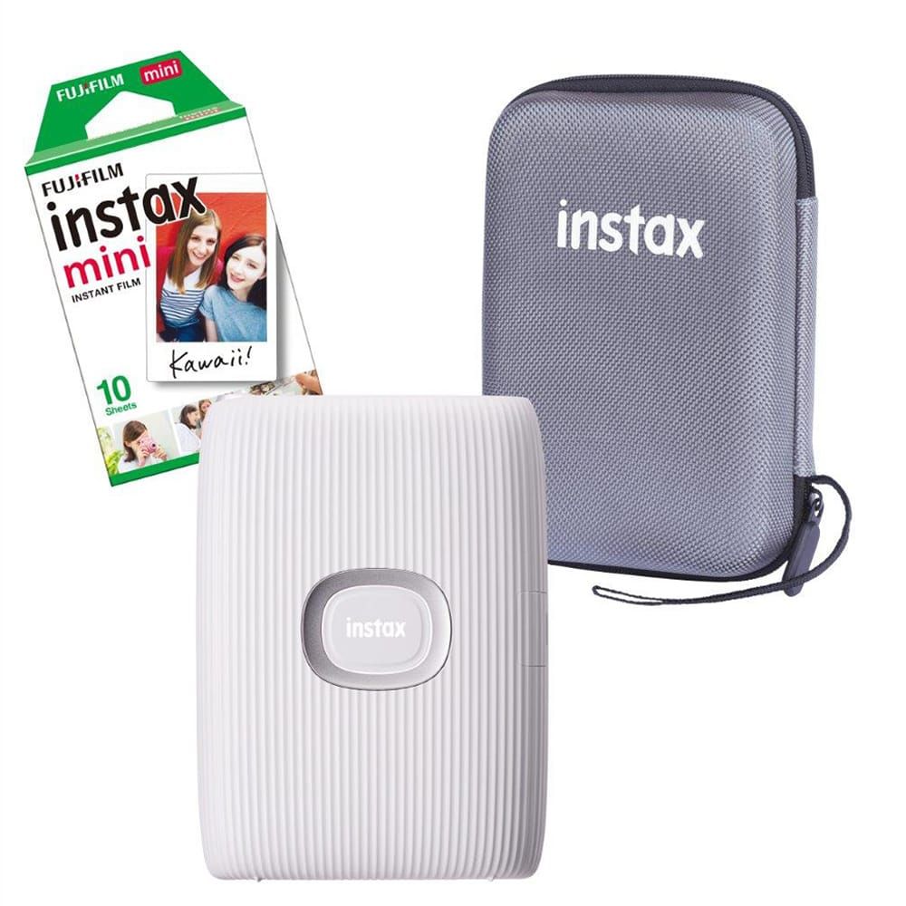 Fujifilm INSTAX Mini Link 2 Smartphone Printer Bundle with Film (10-pack),  Clay White 