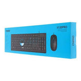 Rapoo X130PRO USB Wired Optical Keyboard and Mouse Combo Black