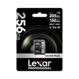 Lexar 256GB Professional Silver Plus UHS-I SDXC Memory Card (205 MB/s)