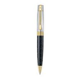Sheaffer 300 Ballpoint Pen Engraved Matte Black and Chrome with Gold Trim - E2934751