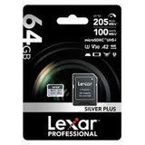 Lexar 64GB Professional Silver Plus microSDXC UHS-I Memory Card