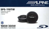 Alpine SPS-110TW Type-S 1" silk dome tweeters