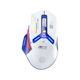 Inphic IN Wired Bluetooth5.0 and 2.4GHz Rechargeable Mouse- Blue/White
