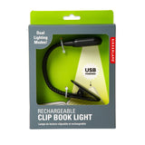 Kikkerland Rechargeable Clip Book Light - Black