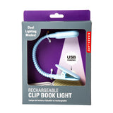 Kikkerland Rechargeable Clip Book Light - Blue
