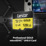 Lexar 128GB Professional Gold microSDXC UHS-II Memory Card