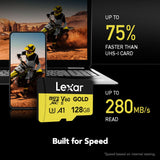 Lexar 128GB Professional Gold microSDXC UHS-II Memory Card