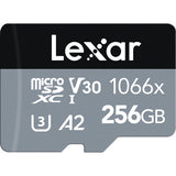 Lexar 256GB Professional 1066x UHS-I microSDXC Memory Card with SD Adaptor