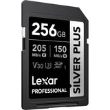 Lexar 256GB Professional Silver Plus UHS-I SDXC Memory Card (205 MB/s)