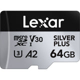 Lexar 64GB Professional Silver Plus microSDXC UHS-I Memory Card