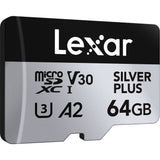 Lexar 64GB Professional Silver Plus microSDXC UHS-I Memory Card