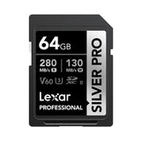 Lexar 64GB Professional Silver Pro SDXC UHS-II Memory Card (280 MB/s)