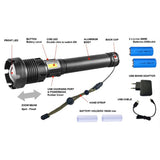 Zartek ZA-419 Rechargeable 2500lm Heavy Duty Baton Flashlight