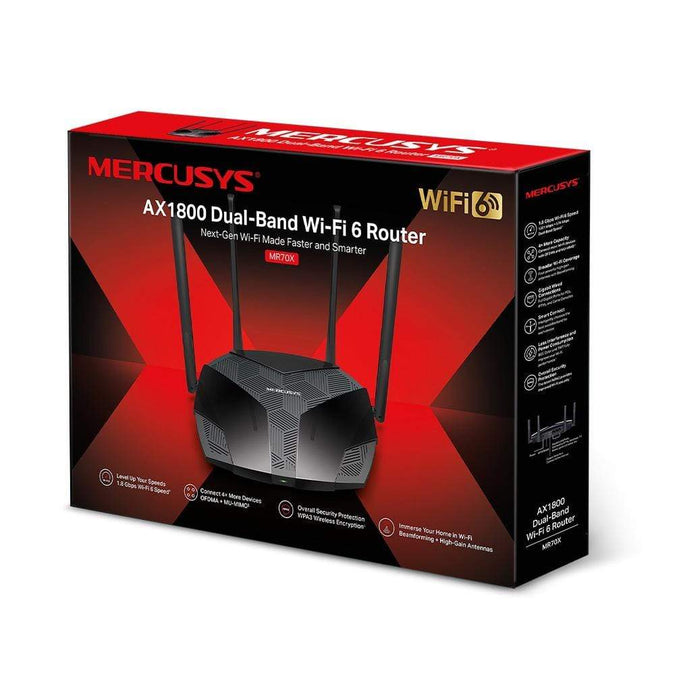 Latest Mercusys Router Mercusys MR70X AX1800 Dual-Band Wi-Fi 6 Router – New World