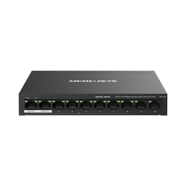 Mercusys MS110P 10-port 10/100Mbps Desktop Switch with 8-port PoE+ ...