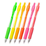 Pilot G-2 Neon Gel Retractable Pen - Wallet of 6 Neon Colours