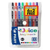 Pilot Juice 0.7mm Gel Pen Wallet of 8 (6+2 Free Colours)