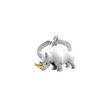 Metalmorphose Metal Keyring - Rhino White