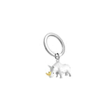 Metalmorphose Metal Keyring - Rhino White