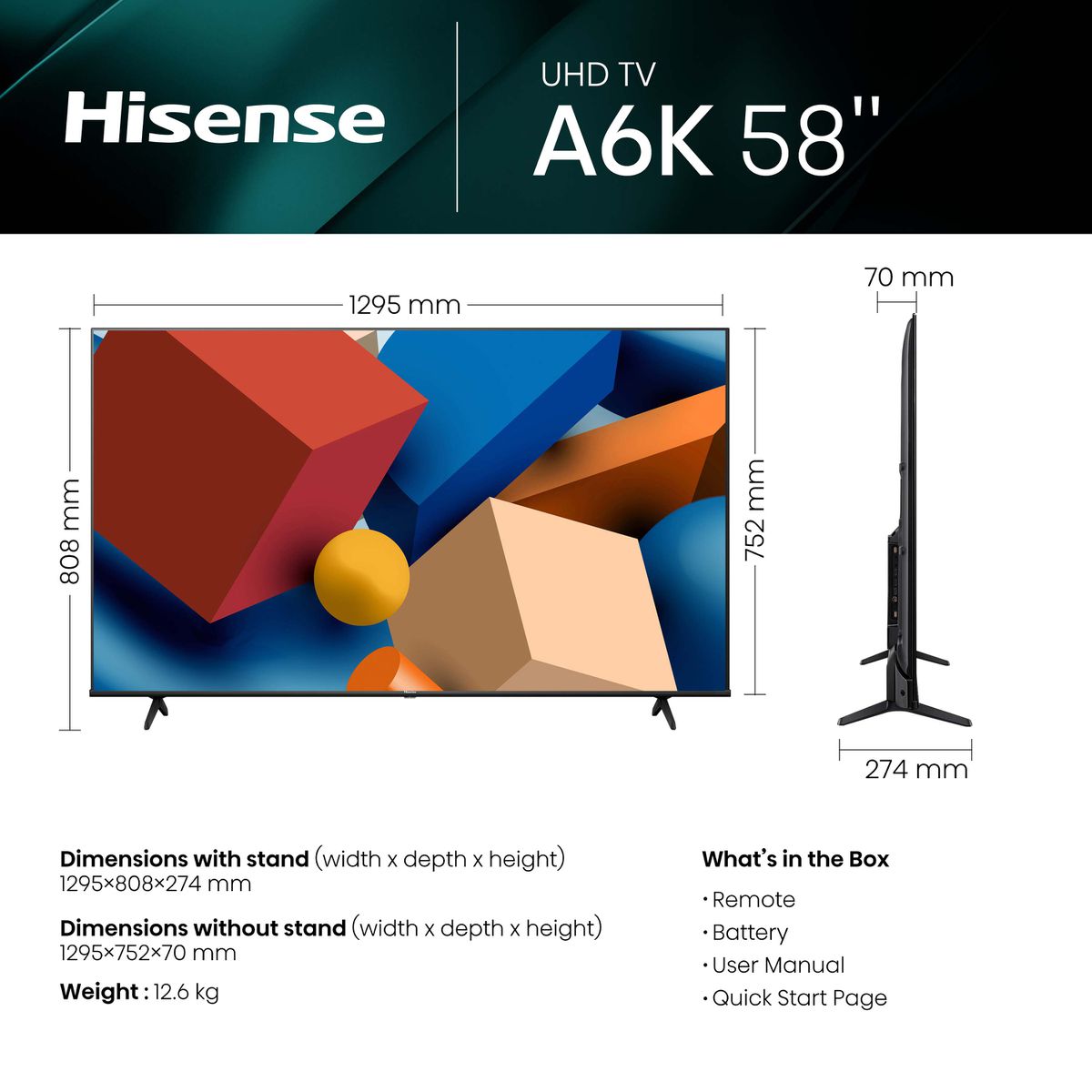 Hisense 55 Inches Smart LED Television – UHD 4K TV – 55A6K – U & U