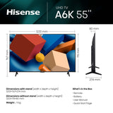 Hisense 55A6K UHD 4K TV - 55"