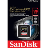 SanDisk Extreme Pro 128GB UHS-II V90 SDXC Memory Card (300MB/s)