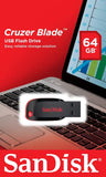 SanDisk Cruzer Blade 64GB USB 2.0 Type-A USB Flash Drive