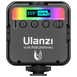 Ulanzi VL49 RGB Gen II Rechargeable Mini LED Video Light Black