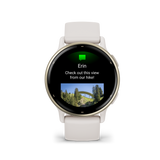 Garmin Vívoactive® 5 Cream gold aluminium bezel with ivory case and silicone band