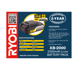 Ryobi Battery Pack 2000mAH 18 V XB-2000