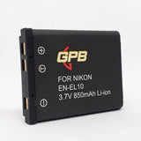 GPB EN-EL10 Rechargeable Digital Camera Battery for Nikon