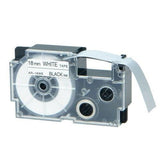 Casio Ez-Label Printer Tape Cartridge - 18mm, Black on White (XR-18WE1) - New World