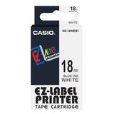 Casio Ez-Label Printer Tape Cartridge - 18mm, Blue on White (XR-18WEB1) - New World