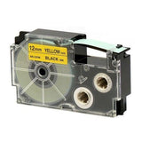 Casio Ez-Label Tape Cartridge - 12mm, Black on Yellow (XR-12YW1) - New World