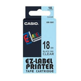 Casio Ez-Label Tape Cartridge - 18mm, Black on Clear (XR-18X1) - New World