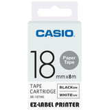Casio Ez-Label Tape Cartridge - 18mm, Black on White (XR-18TWE) - New World
